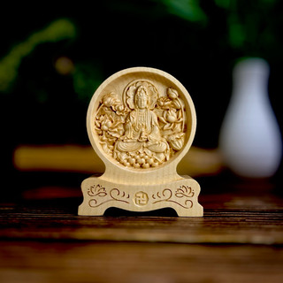 Tượng mẹ quan âm chạm 2 mặt giống nhau, để ô tô