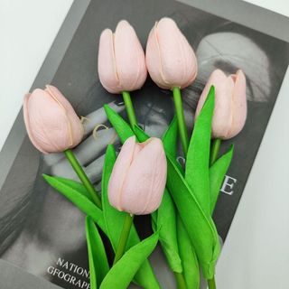 Hoa lụa - Hoa tulip giả 1 bông, hoa lụa trang trí decor