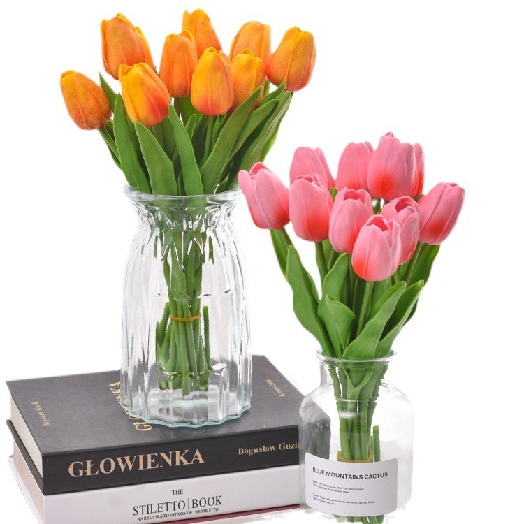 Hoa lụa - Hoa tulip giả 1 bông, hoa lụa trang trí decor