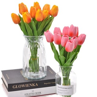 Hoa lụa - Hoa tulip giả 1 bông, hoa lụa trang trí decor