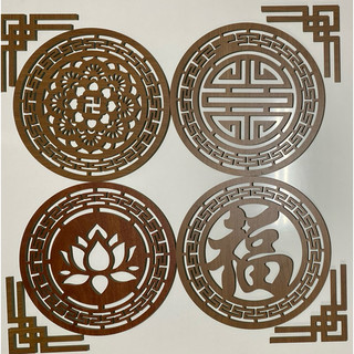 Bộ hoa văn trang trí bàn thờ gỗ MDF