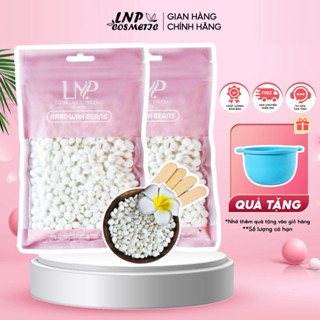 Sáp wax lông nóng 200g hard wax beans coconut tặng chén nấu sáp silicon, que gỗ và cột tóc