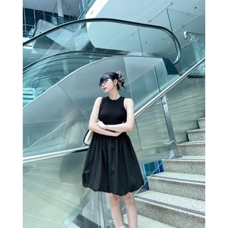 AfterBefore | Đầm Bí Phối Tank Thun 2 Màu