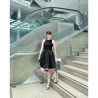 AfterBefore | Đầm Bí Phối Tank Thun 2 Màu