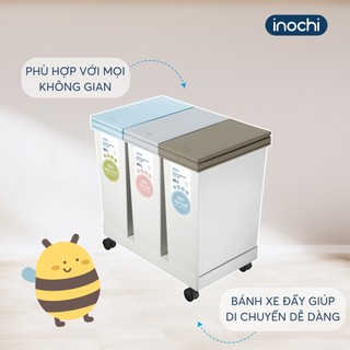 Thùng rác thông minh HIRO INOCHI 3 Ngăn, bấm nút tự động mở nắp SD phòng khách, phòng ngủ,vệ sinh