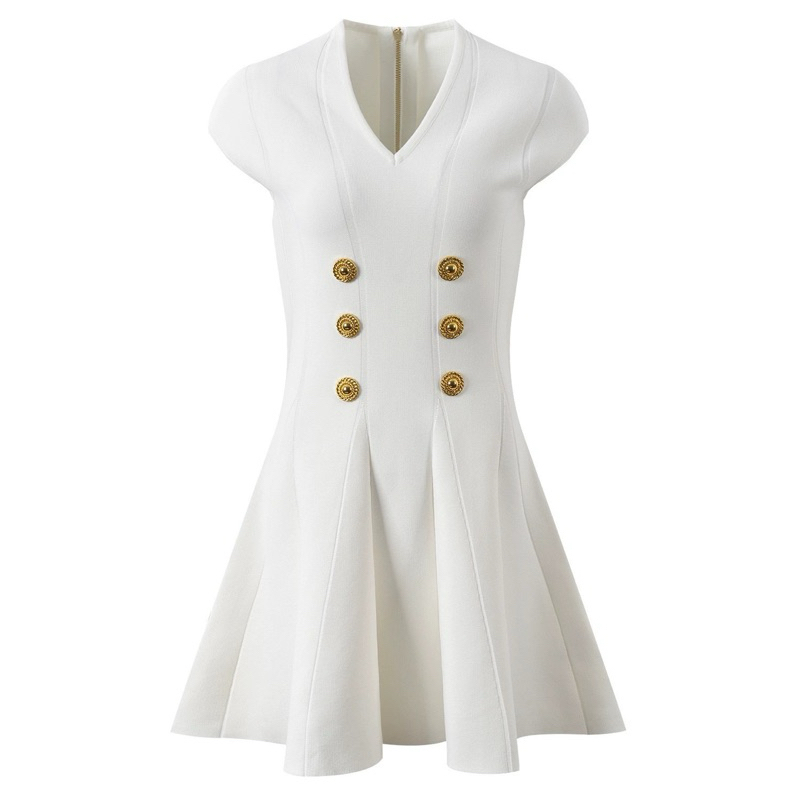 [Order] Váy Balmain cổ V xoè