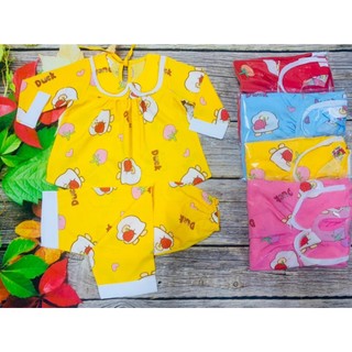 ( 4 Bộ 4 Màu 4 Họa Tiết Khác Nhau) Combo 4  Bộ Lụa Dài Cổ Tròn Bé (6-14kg)
