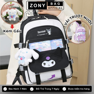 Balo nữ cặp đi học nam nữ cấp 1,cấp 2 vải kèm gấu cặp sách nhiều ngăn đựng laptop chống nước ulzzang hàn quốc B03