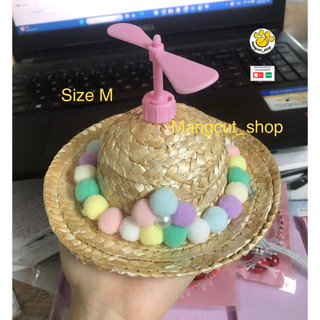 Mũ cói doraemon cho chó mèo, Nón chong chóng đi biển cho thú cưng