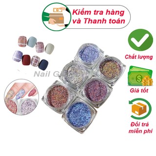 Nhũ rắc len dạ 6 màu nhũ len dạ trang trí móng siêu xinh