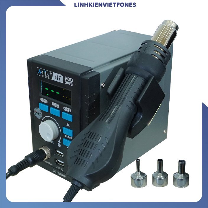 Máy Khò Aojiw H7 3 kênh nhớ kèm cổng USB 1000W / 100-500°C
