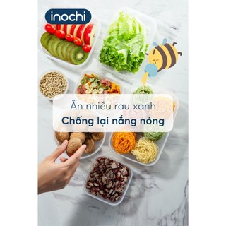 Bộ 3 hộp nhựa đựng thực phẩm chữ nhật Inochi (750-1500-2500ml) (tiêu chuẩn Nhật Bản)