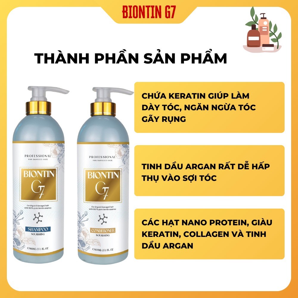 Dầu Gội Xả Biotin G7 Giảm Rụng, Giảm Gàu, Phục Hồi Tóc Khô Xơ Hư Tổn. ALYA