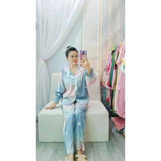 Pizama Lụa Xước Loang Tiểu Thư Xinh Đẹp