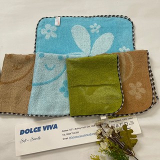 Khăn lau mặt trẻ em 100% cotton bông nở siêu sịn 30x30cm