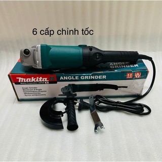 Máy mài góc MAKITA 6 cấp chỉnh tốc độ, máy cắt cầm tay có điều tốc, dùng lưỡi 100mm hiệu makita a100 dây đồng 100%,