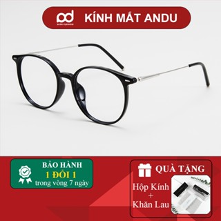  Gọng kính cận thời trang nam nữ ANDU dáng tròn chống tia UV chất liệu nhựa cao cấp - 01243 