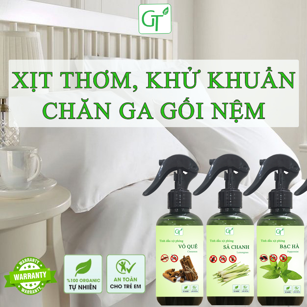 Tinh Dầu Thơm Phòng Ngủ, Sịt Thơm Chăn Ga Gối Nệm - Khử Mùi Nhanh, Tạo Hương Thơm Tự Nhiên