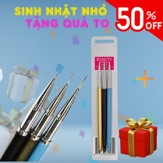 Bộ Cọ vẽ Nét  Móng Tay 3 Cây Cán Gỗ CHANH NAIL