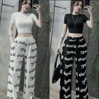 Set bộ áo croptop trơn mix quần angel