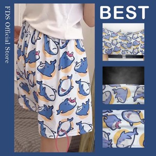 Quần đùi ngủ dáng rộng thoáng khí hoạt hình thời trang nữ chất thun