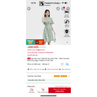 Pass váy hoa cúc xanh size M