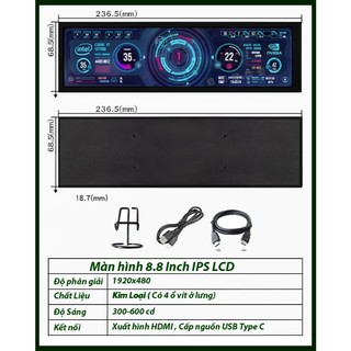 Màn hình 8.8 inch ips lcd cảm ứng