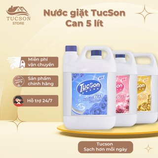 Nước giặt xả TucSon 6in1 can 5L lưu hương lâu với hương comfort, downy, hoa lyly, nước hoa Pháp