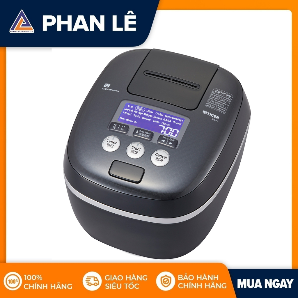 Nồi cơm điện tử cao tần áp suất Tiger JPC-W18W-KM - 1.8 lít