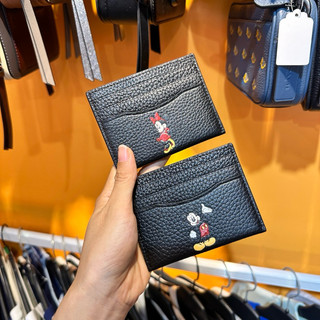 Card holder Coach mickey ví đựng thẻ màu đen