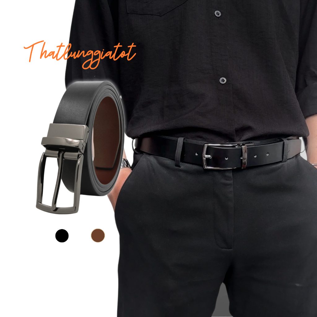 Thắt lưng nam đơn giản, dây nịt học sinh đi học - đi làm cho nam bản 3.3cm TLD190 - Thắt Lưng Giá Tố