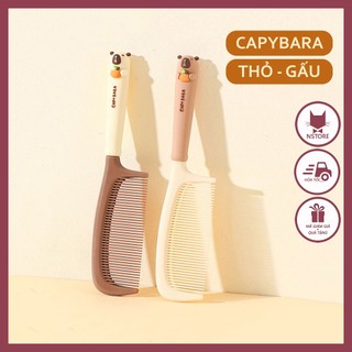 Lược Capybara Thỏ Gấu Màu Cà Phê Sữa Siêu Dễ Thương