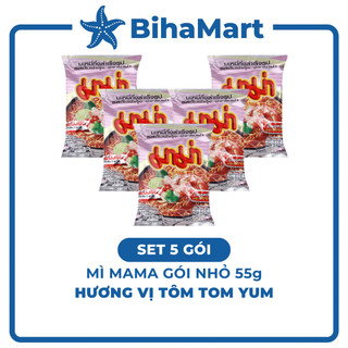 [SET 5 GÓI] - MAMA - Mì Mama gói nhỏ hương vị Tôm Tomyum (55g/gói) - Mì Tôm Tomyum Mama, Mì Thái Lan vị Tôm Tomyum
