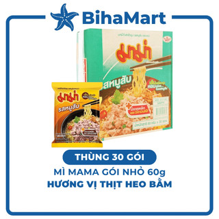 [THÙNG 30 GÓI] - MAMA - Mì Mama gói nhỏ Thịt heo bằm (60g/gói) - Mì thịt heo bằm Mama, Mì Thái Lan vị Thịt heo bằm