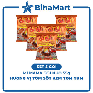 [SET 5 GÓI] - MAMA - Mì Mama gói nhỏ Sốt kem Tomyum (55g/gói) - Mì Mama kem tomyum, Mì Thái Lan vị sốt kem Tomyum