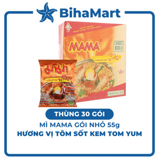 [THÙNG 30 GÓI] - MAMA - Mì Mama gói nhỏ Sốt kem Tomyum (55g/gói) - Mì Mama kem tomyum, Mì Thái Lan vị sốt kem Tomyum