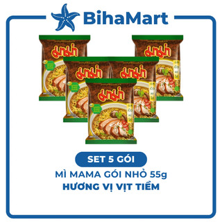 [SET 5 GÓI] - MAMA - Mì Mama gói nhỏ hương vị Mì vịt tiềm (55g/gói)  - Mì vịt tiềm ăn liền, Mì Thái Lan vị Mì vịt tiềm