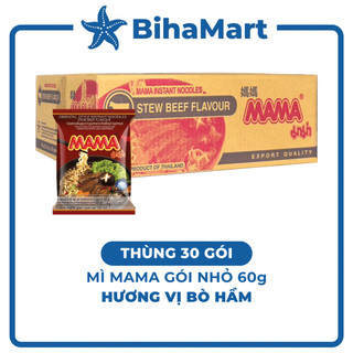 [THÙNG 30 GÓI] - MAMA - Mì Mama gói nhỏ hương vị Thịt bò hầm (60g/gói) - Mì Mama bò hầm, Mì Thái Lan vị Thịt bò hầm