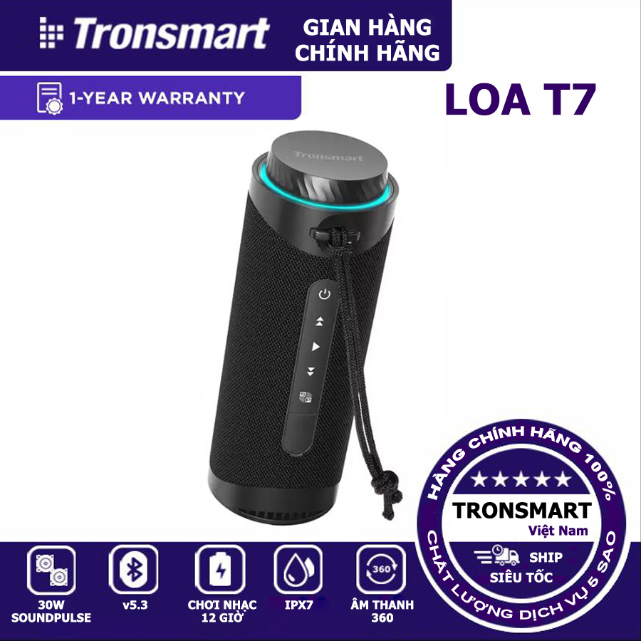BEST SELLER | Loa Bluetooth Tronsmart T7 | Công suất 30W | Chống nước IPX7 | Âm thanh siêu trầm
