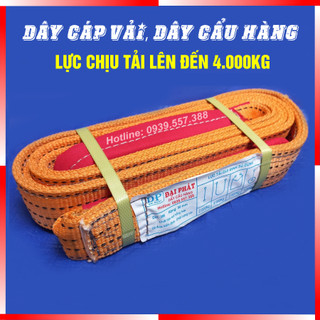 Dây cẩu hàng, dây cáp vải bản 5cm, chiều dài 2m, 3m, 4m, 5m, 6m, 8m, 10m lực chịu tải lên đến 4 tấn