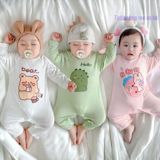 Bodysuit cho bé Body dài tay bé trai bé gái vải cotton áo liền quần trẻ sơ sinh thu đông SLT123
