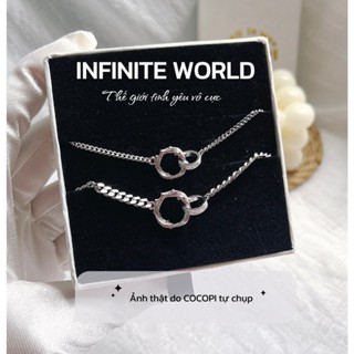 Vòng tay đôi nam nữ INFINITE WORLD ý nghĩa cho các Couple chất liệu bạc 925 cocopi LT032