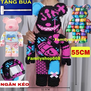 Xếp hình Gấu Bearbrick chữ love jinx ô chữ cỡ lớn 55cm Đồ chơi lắp ráp nano 3d  bear bricK mô hình bearbicks tt