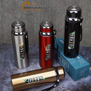 Bình giữ nhiệt nắp kim cương chất liệu inox 304, bình nước giữ nhiệt 2 lớp có dây xách 800ml,1000ml