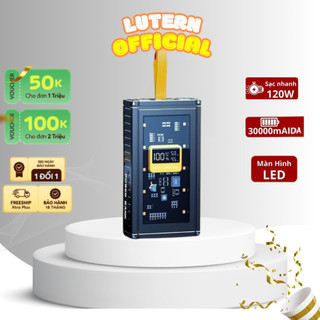  Pin Sạc dự phòng 30000mAh 4 cổng siêu nhanh Cổng sạc nhanh tổng 120W có màn hình LED hiện phần trăm pin | lutern_officia 