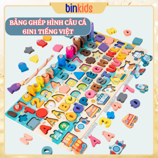 Đồ chơi cho bé bảng gỗ chữ cái ghép số câu cá bằng gỗ lắp ráp xếp hình thông minh cho trẻ em - Đồ chơi giáo dục bằng gỗ