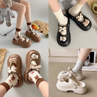  Dép sục nữ phối nơ đáng yêu dép sục nữ đế cao 