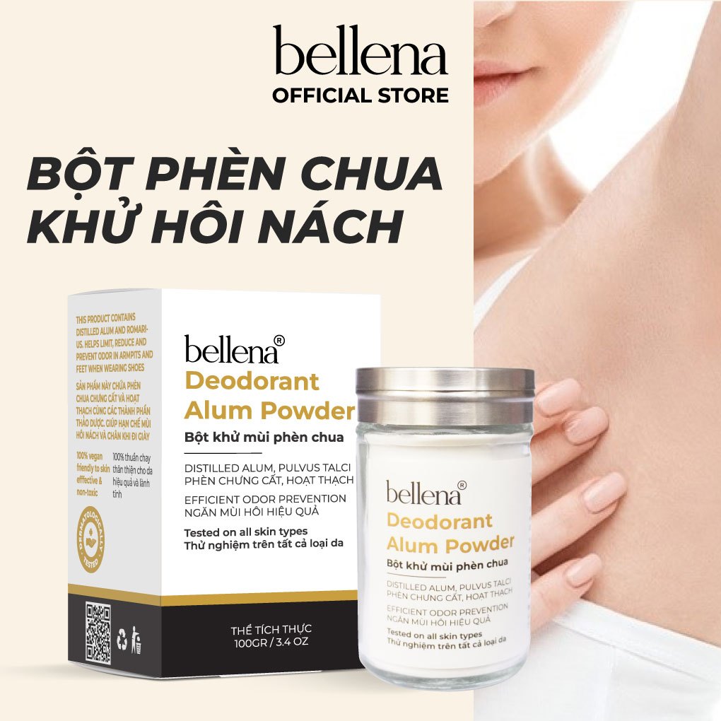 Phèn chua khử mùi hôi nách bột phèn chua chưng cất Bellena PC 100gr