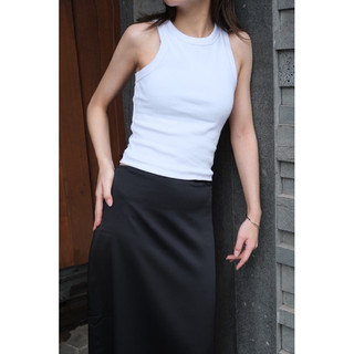 Áo thun trắng gân tank top dài/ lửng délice