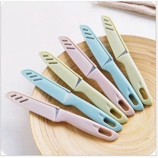 Dao gọt vỏ trái cây-dao cắt hoa qủa thép du lịch có bao lưỡi